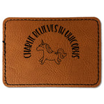 Unicorns Faux Leather Iron On Patch - Rectangle (Personalized)