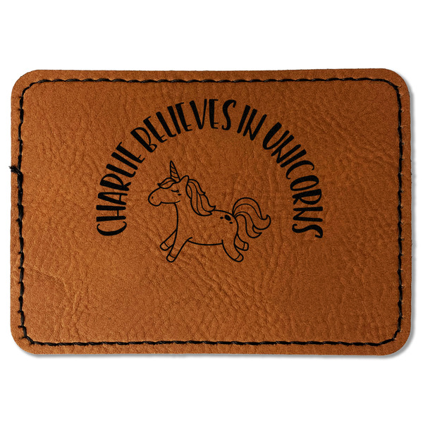 Custom Unicorns Faux Leather Iron On Patch - Rectangle (Personalized)