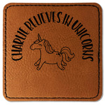 Unicorns Faux Leather Iron On Patch - Square (Personalized)