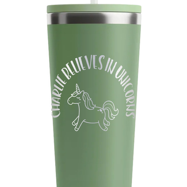 Unicorns Light Green RTIC Everyday Tumbler - 28 oz. - Close Up