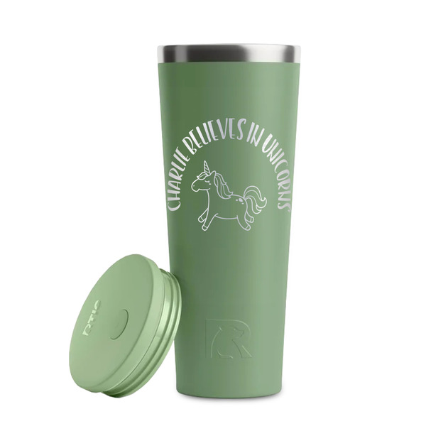 Unicorns Light Green RTIC Everyday Tumbler - 28 oz. - Lid Off