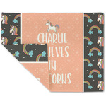 Unicorns Double-Sided Linen Placemat - Single w/ Name or Text