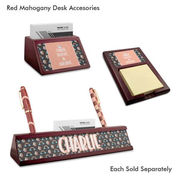 Unicorns Mahogany Desk Accessories