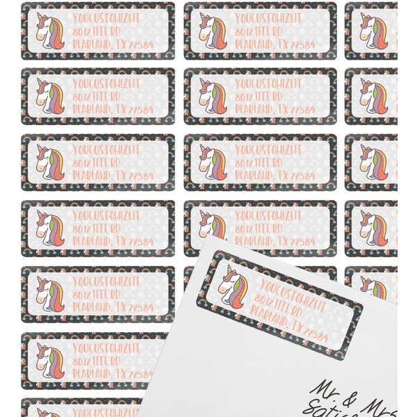 Unicorns Mailing Label on Envelope - Multiple Labels