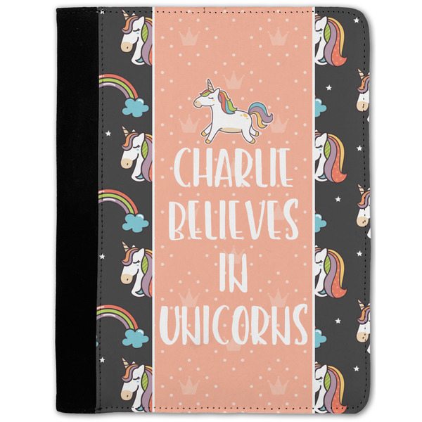 Custom Unicorns Notebook Padfolio - Medium w/ Name or Text