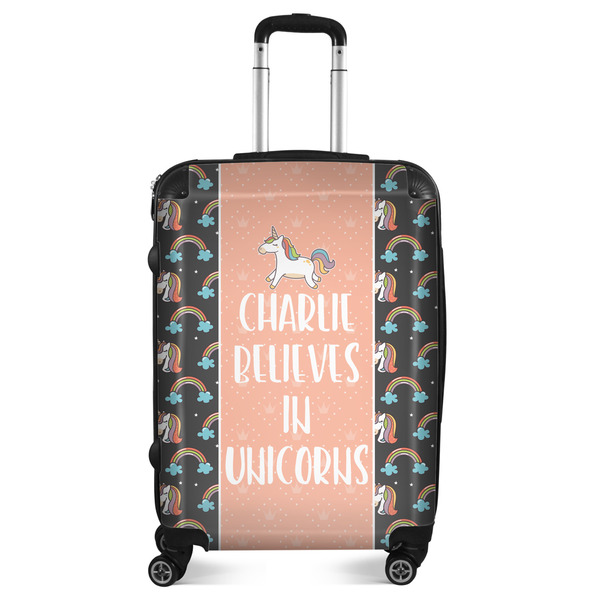 Custom Unicorns Suitcase - 24" Medium - Checked (Personalized)