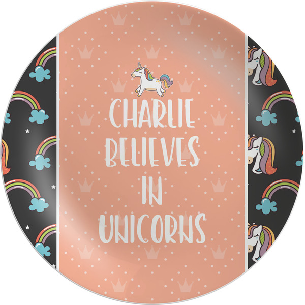 Custom Unicorns Melamine Plate (Personalized)