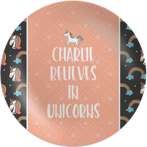 Custom Unicorns Melamine Plate (Personalized)