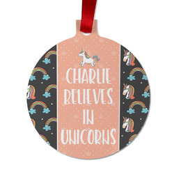 Unicorns Metal Ball Ornament - Double Sided w/ Name or Text