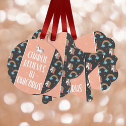 Unicorns Metal Ornaments - Double Sided w/ Name or Text