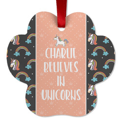 Unicorns Metal Paw Ornament - Double Sided w/ Name or Text