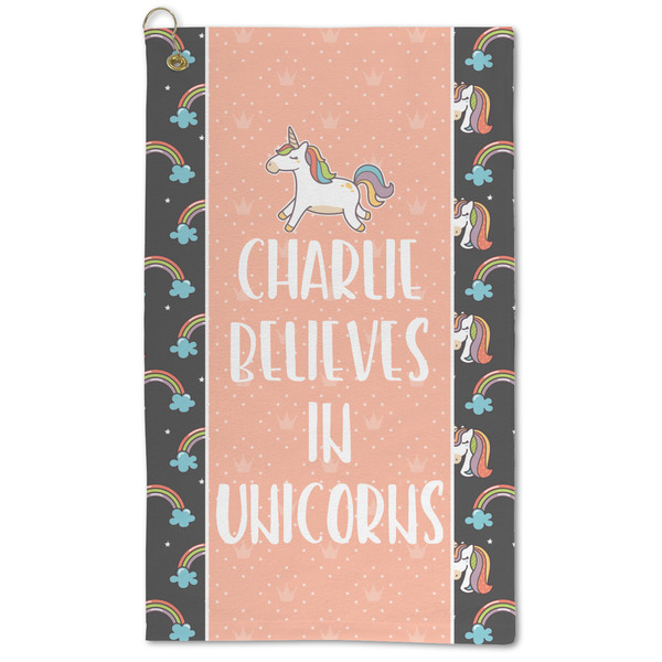 Custom Unicorns Microfiber Golf Towel - Large (Personalized)