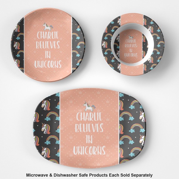 Unicorns Microwave & Dishwasher Safe CP Plastic Dishware - Group