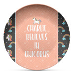 Unicorns Microwave Safe Plastic Plate - Composite Polymer (Personalized)