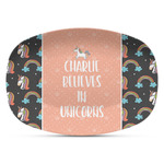 Unicorns Plastic Platter - Microwave & Oven Safe Composite Polymer (Personalized)