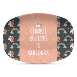 Unicorns Plastic Platter - Microwave & Oven Safe Composite Polymer (Personalized)