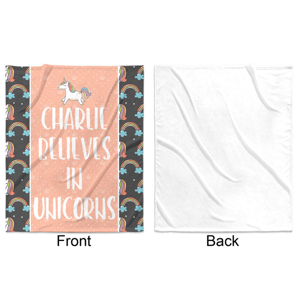 Unicorns Minky Blanket - 50"x60" - Single Sided - Front & Back