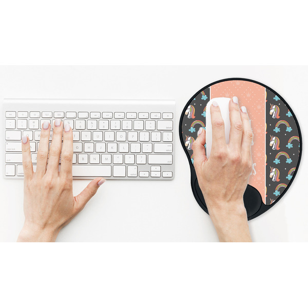 Unicorns Mouse Pad with Wrist Rest - LIFESYTLE 2 (in use)