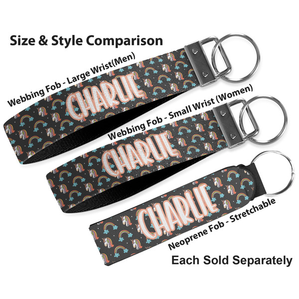 Unicorns Multiple Key Ring comparison sizes