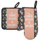 Unicorns Left Oven Mitt & Pot Holder Set w/ Name or Text
