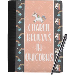 Unicorns Notebook Padfolio - Large w/ Name or Text