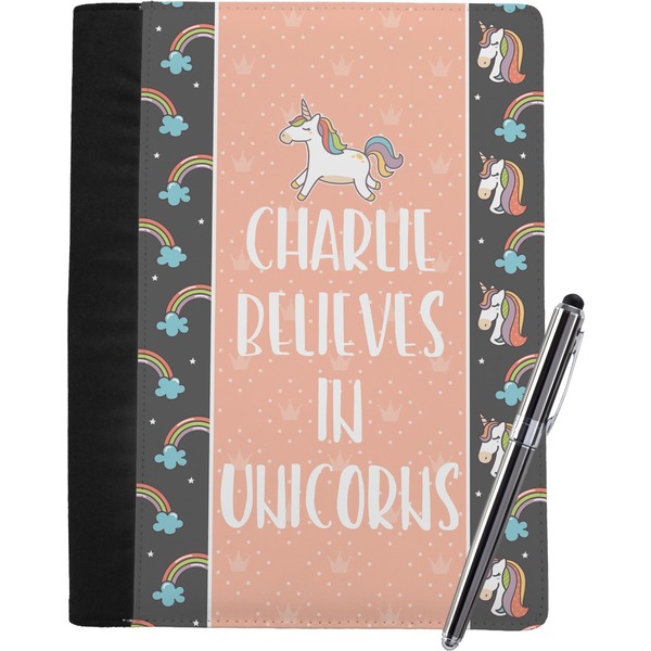 Custom Unicorns Notebook Padfolio - Large w/ Name or Text