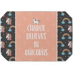 Unicorns Dining Table Mat - Octagon (Single-Sided) w/ Name or Text