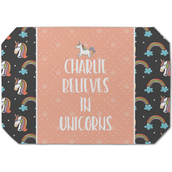 Custom Unicorns Dining Table Mat - Octagon (Single-Sided) w/ Name or Text