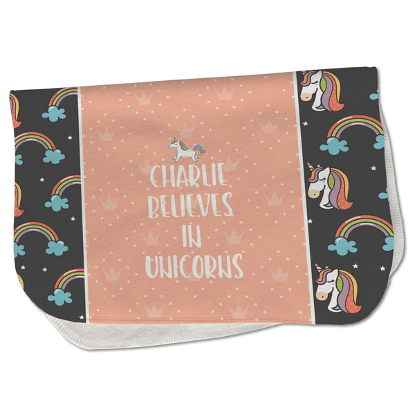 Custom Unicorns Burp Cloth - Fleece w/ Name or Text