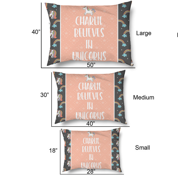 Unicorns Outdoor Dog Beds - SIZE CHART