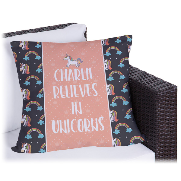 Custom Unicorns Outdoor Pillow (Personalized)