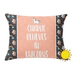 Unicorns Outdoor Throw Pillow (Rectangular) (Personalized)