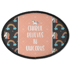 Unicorns Iron On Oval Patch w/ Name or Text