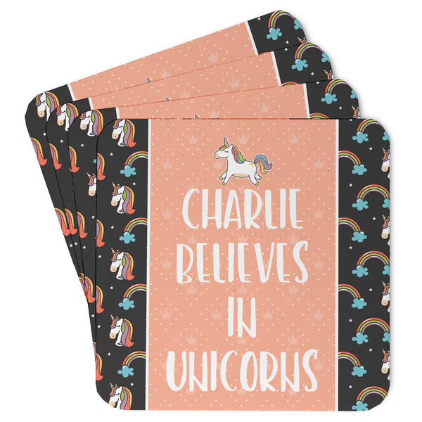 Custom Unicorns Paper Coasters w/ Name or Text