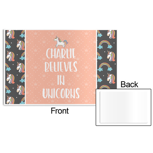 Unicorns Disposable Paper Placemat - Front & Back