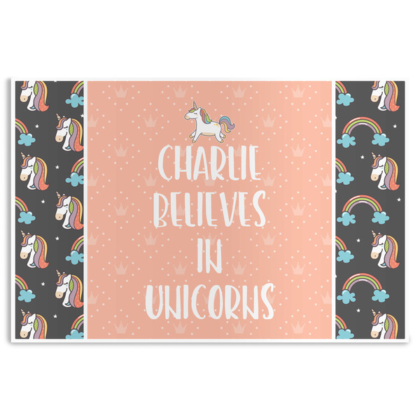 Custom Unicorns Disposable Paper Placemats (Personalized)