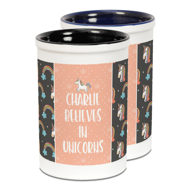 Custom Unicorns Ceramic Pencil Holder - Large