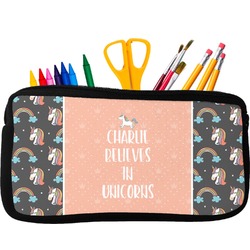 Unicorns Neoprene Pencil Case - Small w/ Name or Text