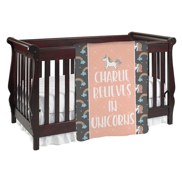 Custom Unicorns Baby Blanket (Single Sided) (Personalized)