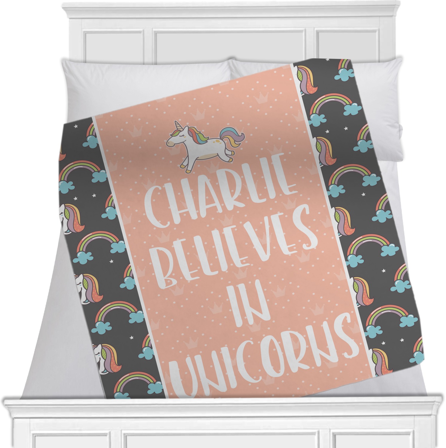 Custom Unicorns Minky Blanket (Personalized) YouCustomizeIt