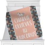 Unicorns Minky Blanket - Toddler / Throw - 60"x50" - Single Sided (Personalized)