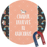 Unicorns Round Fridge Magnet (Personalized)