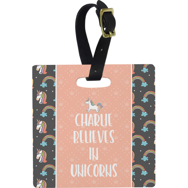 Unicorns Personalized Square Luggage Tag