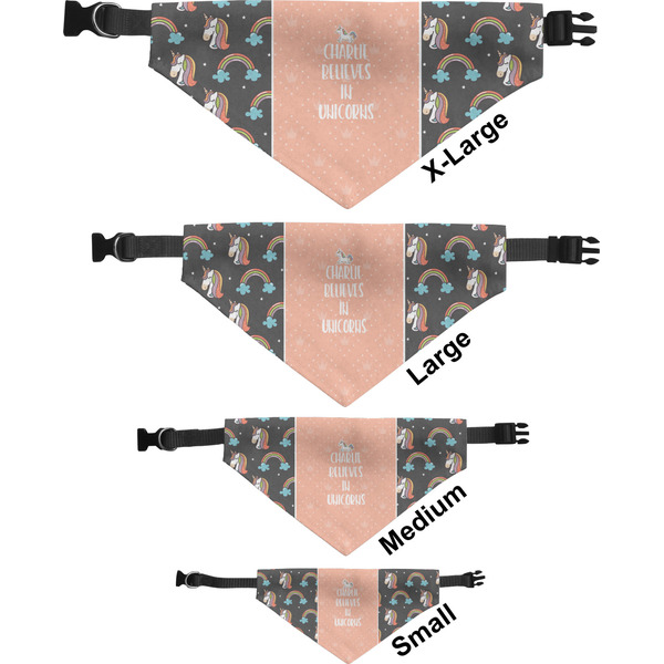 Unicorns Pet Bandana Sizes