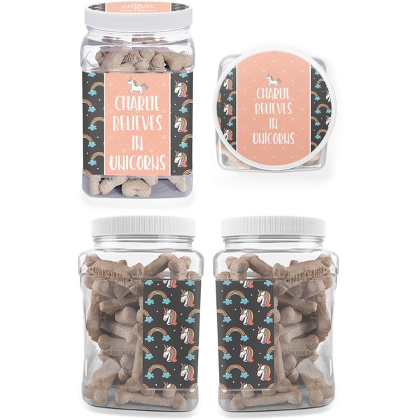 Unicorns Pet Treat Jar - Multiple Angles