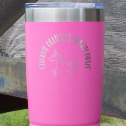 Unicorns 20 oz Stainless Steel Tumbler - Pink - Single Sided (Personalized)
