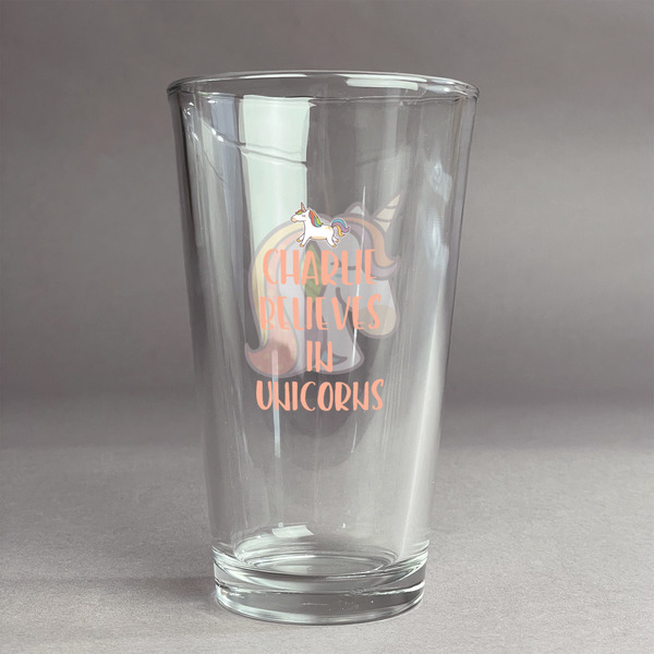 Custom Unicorns Pint Glass - Full Color Logo (Personalized)