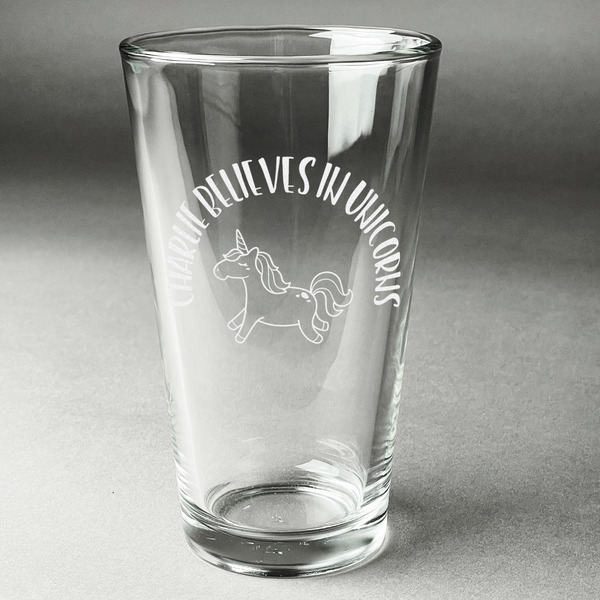 Custom Unicorns Pint Glass - Engraved (Single) (Personalized)