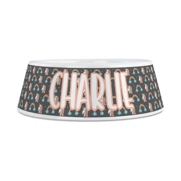 Unicorns Plastic Dog Bowls - Medium - FRONT