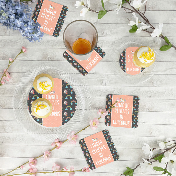 Unicorns Plastic Party Appetizer & Dessert Plates - In Context